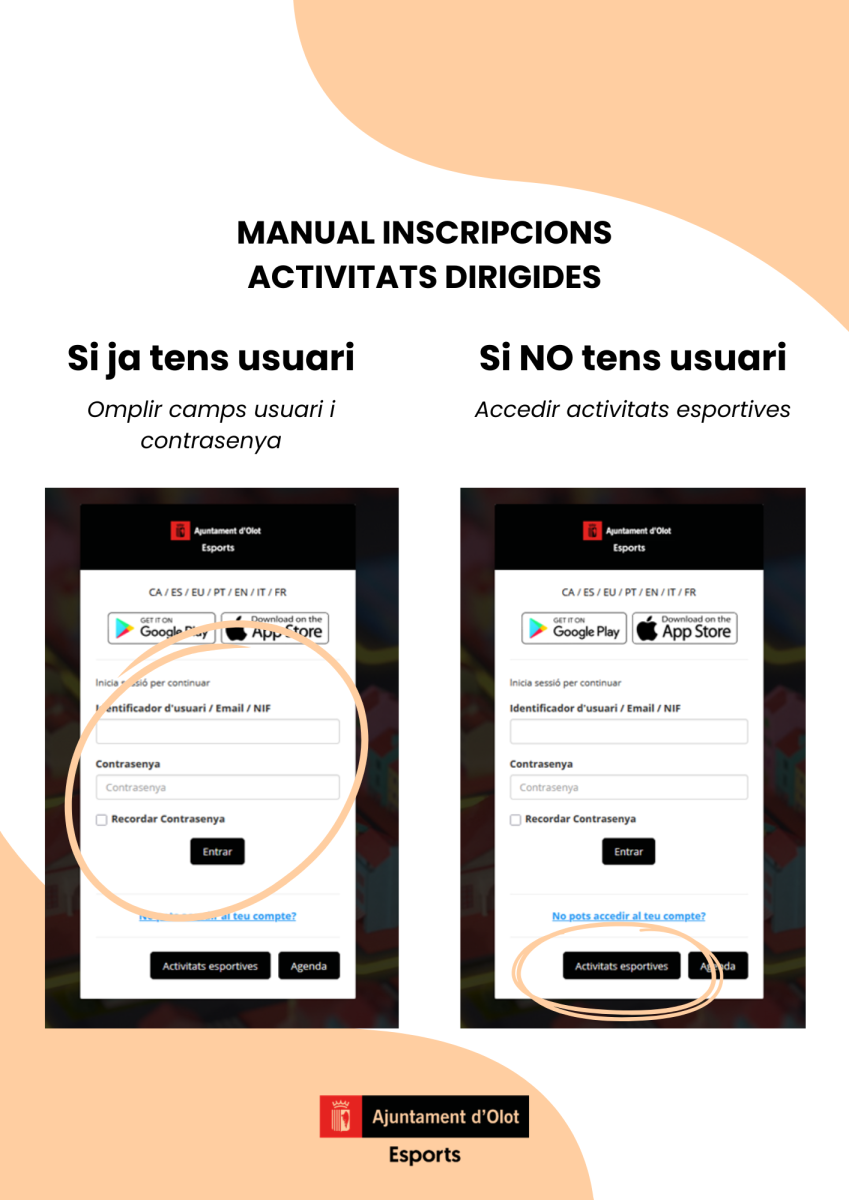 Manual inscripcions activitats dirigides